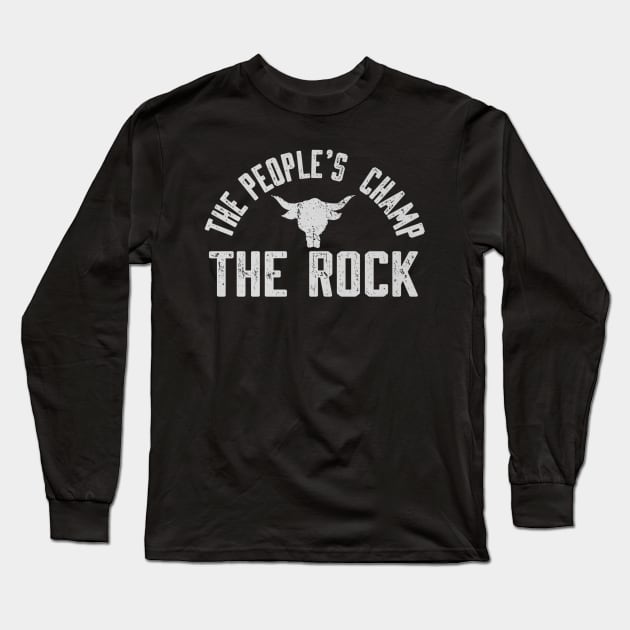 The Rock The People's Champ Logo Long Sleeve T-Shirt by MunMun_Design